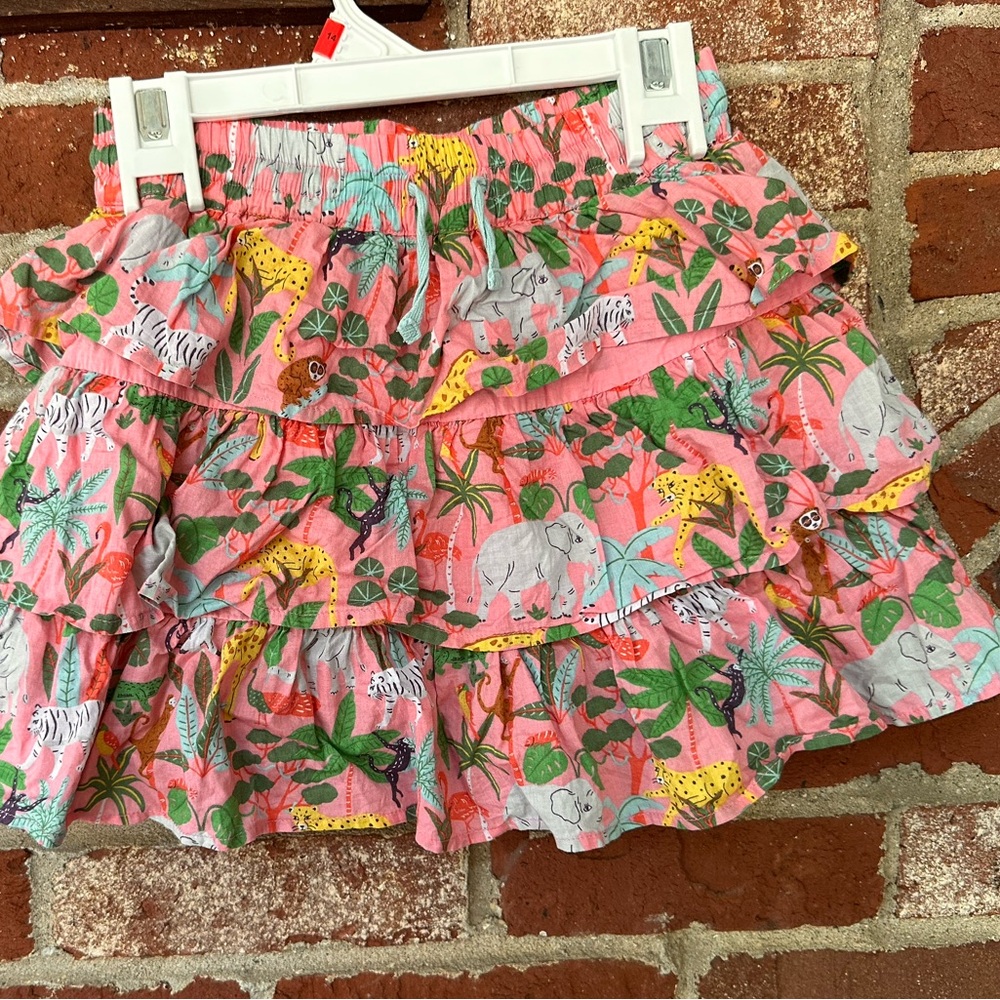 Mini Boden Size 8/9 Ruffled Animal Skort